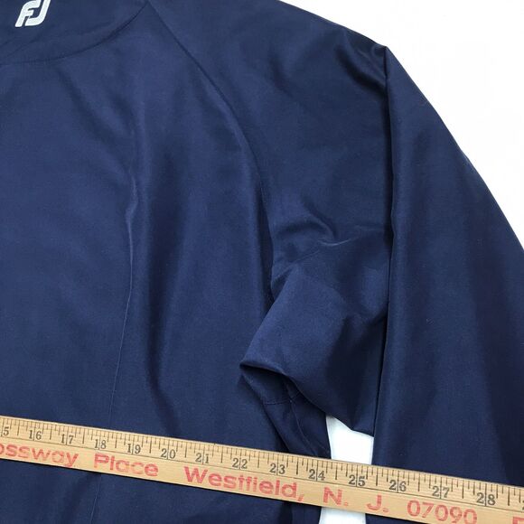 FOOTJOY Golf Windshirt Men XL Navy 1/4 Snap Elastic Waist Cuff Raglan Pullover - Picture 14 of 16